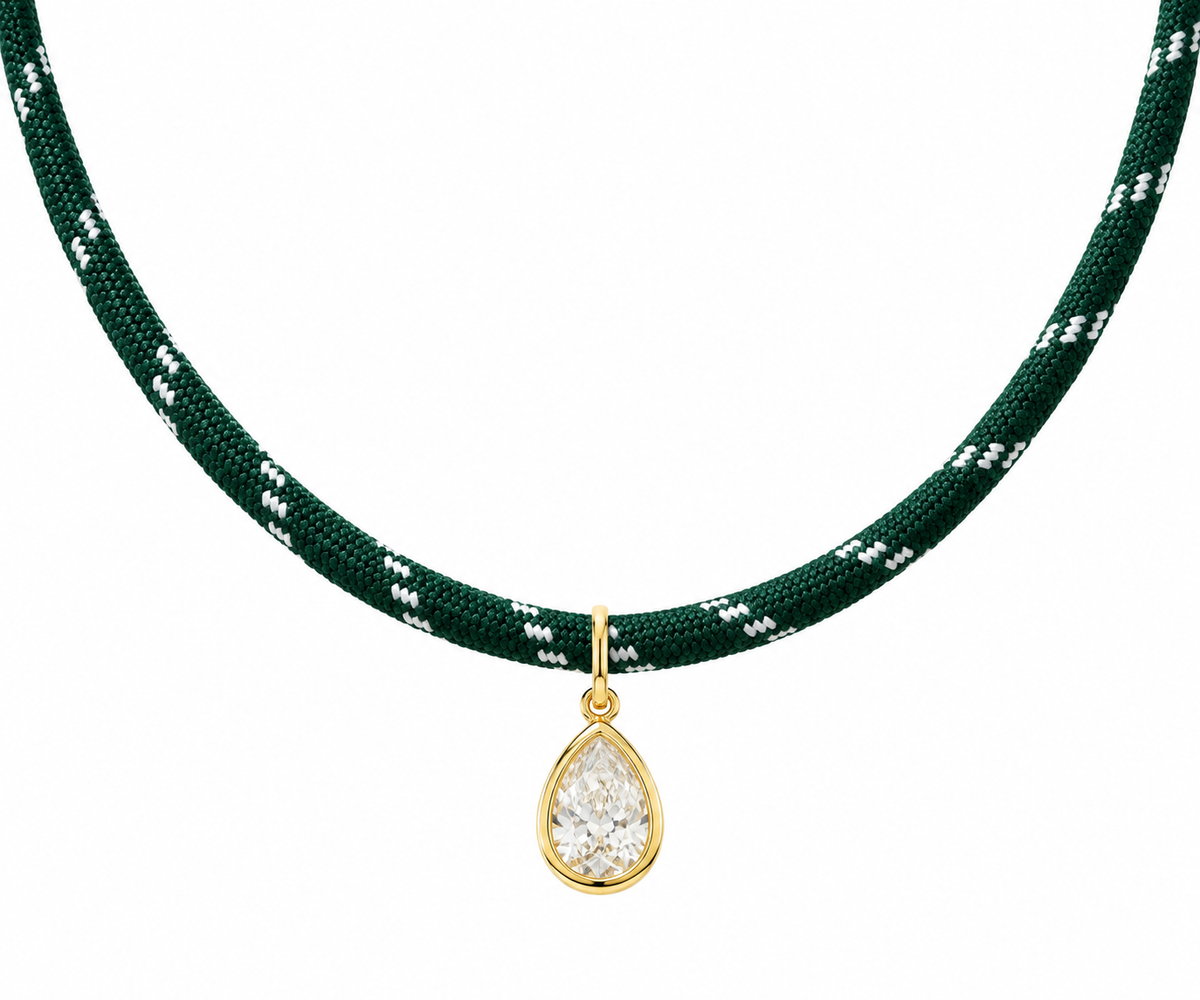 Green Lucky Charm with Teardrop Pendant