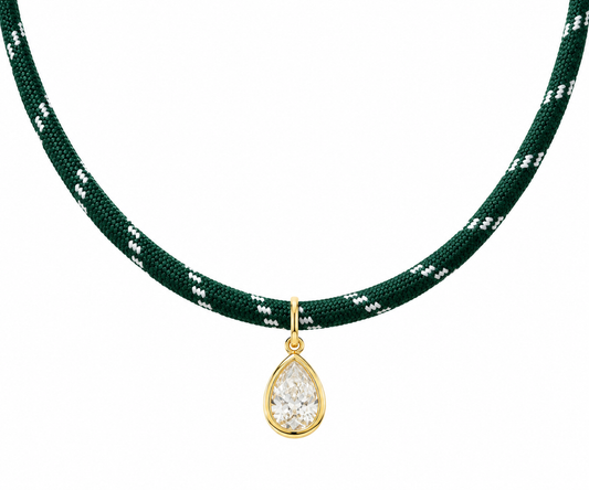 Green Lucky Charm with Teardrop Pendant