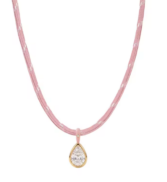 Pink Lucky Charm with Teardrop Pendant